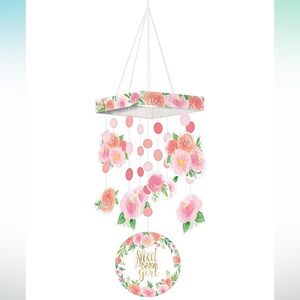 BABY SHOWER DECORATIONS BOHO FLORAL IT’S A GIRL HANGING DECORATION BABY GIRL NEW